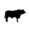 Bull vector illustration black silhouette Royalty Free Stock Photo