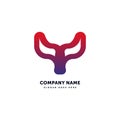 Bull Vector Logo. Abstract icon mark design template. Creative logotype concept element sign shape