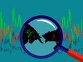 Bull vs bear symbol of stock market trend isolate on background Illustration Royalty Free Stock Photo