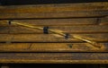 Bull whip trestle on punishment table in Dachau concentration camp, Germany