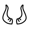 bull wildlife animal line icon vector illustration