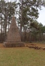 Bullard, TX -December 15, 2023: Killough Monument and Cemetery During Rain Located Near Bullard TX