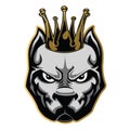 Bulldog Annimal head Crown Ring logo icon vector illustration