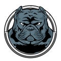 Bulldog Annimal head Ring logo icon vector