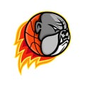 Bulldog Blazing Basketball Mascot Royalty Free Stock Photo