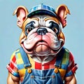 Bulldog bull dog old pet companion face portrait