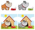 Bulldog Cartoon Mascot Character Collection - 3