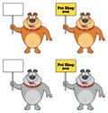 Bulldog Cartoon Mascot Character Set 2. Collection