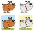 Bulldog Cartoon Mascot Character Set 1. Collection