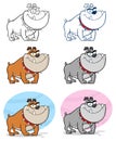 Bulldog Dog Cartoon Mascot Character. Collection