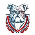 Bulldog dog mascot character logo design with badges