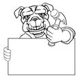 Bulldog Hammer Cartoon Mascot Handyman Carpenter Royalty Free Stock Photo