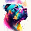 Bulldog head art illustration grunge painting on white background. Vector illustration AI Generated