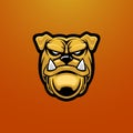 Bulldog head esport mascot emblem logo. Baseball, basketball, gaming logo illustration Royalty Free Stock Photo