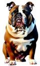 Bulldog illustration Artificial Intelligence artwork generated