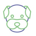 Bulldog Isolated Vector icon that can be easily modified or edited