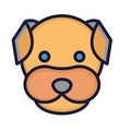 Bulldog Isolated Vector icon that can be easily modified or edited