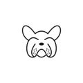 Bulldog line art logo icon design