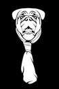 the bulldog logo uses a white tie, for screen printing t-shirts