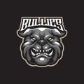 Bulldog mascot logo design vector with modern illustration concept style for badge, emblem and t shirt printing. Angry bulldog Royalty Free Stock Photo