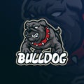 Bulldog mascot logo design vector with modern illustration concept style for badge, emblem and t shirt printing. Angry bulldog