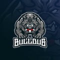 Bulldog mascot logo design vector with modern illustration concept style for badge, emblem and t shirt printing. Angry bulldog