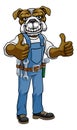 Bulldog Mascot Plumber Mechanic Handyman Worker Royalty Free Stock Photo