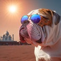 bulldog near tajmahahal travel in india concept india traveling