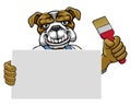 Bulldog Painter Decorator Paint Brush Mascot Man Royalty Free Stock Photo