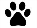 Bulldog paw silhouette vector art white background Royalty Free Stock Photo