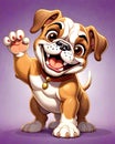Bulldog puppy dog pet companion cartoon character