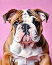 Bulldog puppy dog portrait popular breed