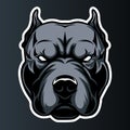 Bulldog red Annimal head logo mascot icon vector