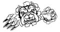 Bulldog Sports Mascot Tearing Through Background Royalty Free Stock Photo