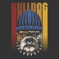 Bulldog Urban retro vector illustration