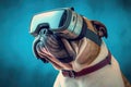 Bulldog Wearing VR Headset, Generative AI