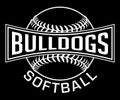 Bulldogs Softball Graphic-One Color-White