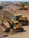 A bulldozer at the city dump,generative ai