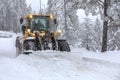 Bulldozer Clearing Snow Royalty Free Stock Photo