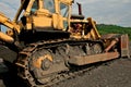 Bulldozer at a coal mine. Royalty Free Stock Photo