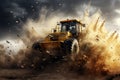 Bulldozer Crashes In A Storm