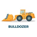Bulldozer crawler tracked tractor equipped with substantial metal plate