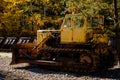 Bulldozer CTZ T-100M at industrial open air museum Solvay quarries Solvayovy lomy, Saint John under the Cliff Svaty Jan pod