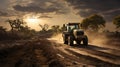 Bulldozer Driving On Road: Commercial Imagery In Photojournalism