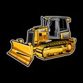 Bulldozer Equipment Machine Gear Construction Vector Royalty Free Stock Photo