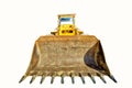 Bulldozer excavator isolated on white Royalty Free Stock Photo