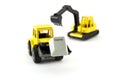 Bulldozer and excavator toy