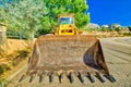 bulldozer excavator on wheels Royalty Free Stock Photo