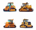 bulldozer heavy equipment construction machine vector Royalty Free Stock Photo