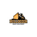 Bulldozer heavy equipment logo